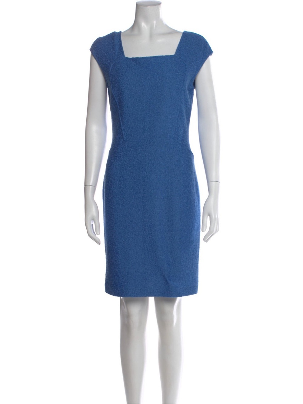 St. John Blue Sleeveless Knee-length Sheath